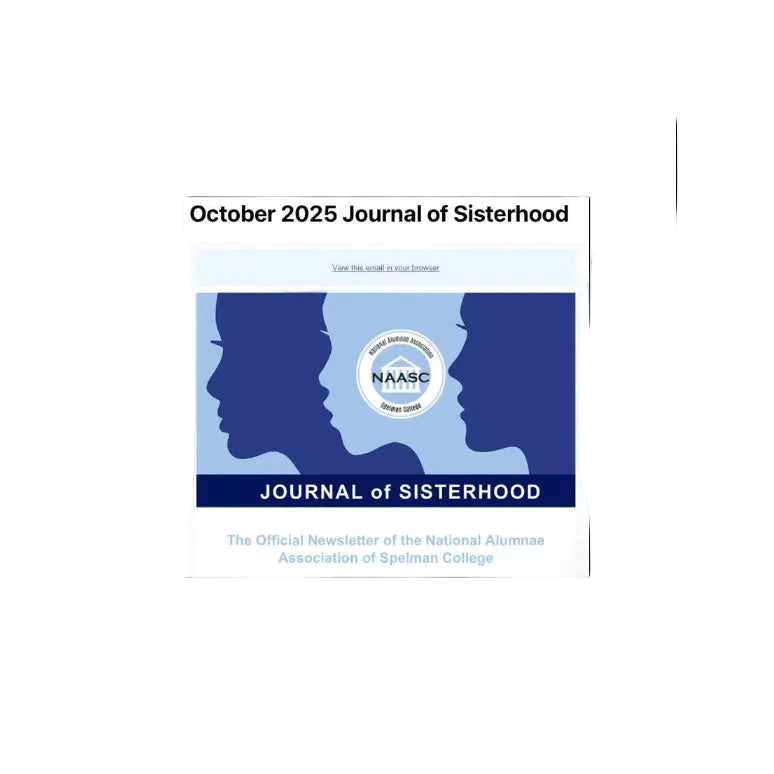 Cover of the 'Journal of Sisterhood' for October 2025 with silhouettes of three women and the NAASC logo.